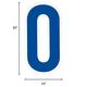 Royal Blue Number (0) Corrugated Plastic Yard Sign, 30in